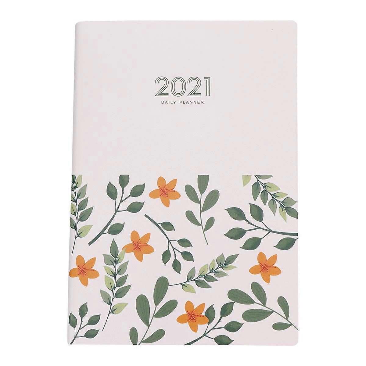 Planning Book for Writing Use 3Pcs 2021 Schedule Book with Flower Pattern