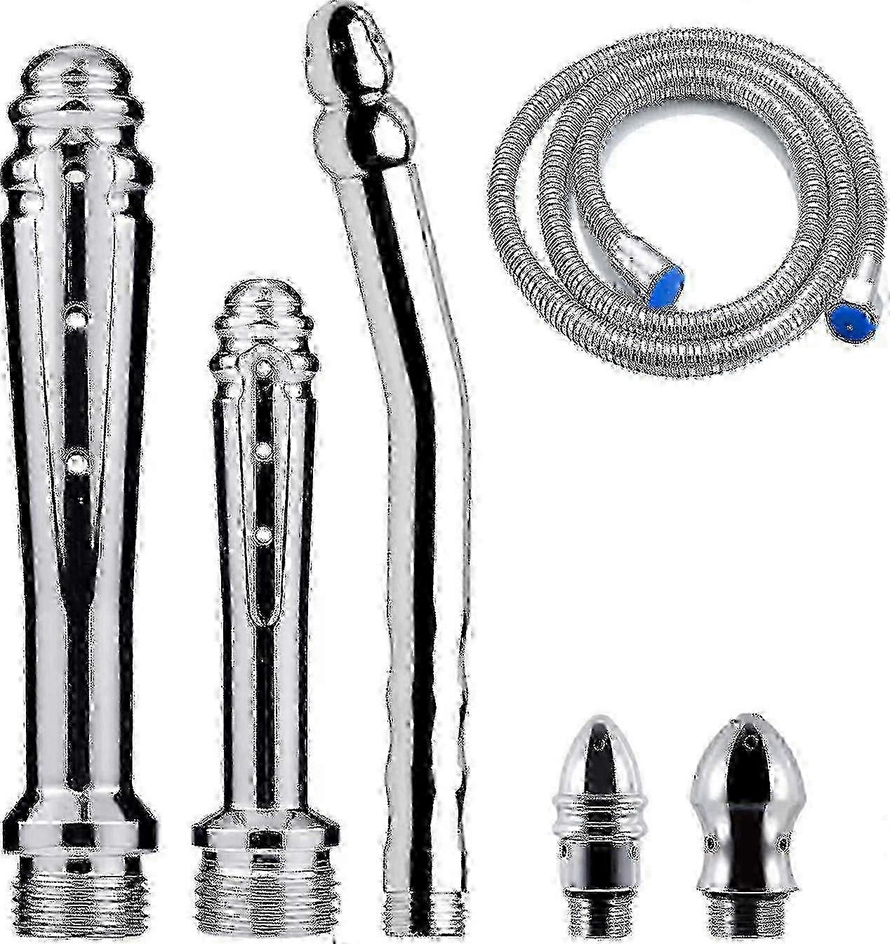 دش 3 قطع مع 3 رؤوس دش ، طقم دش للرجال + خرطوم دش 150 سم (فضي) - Yvan