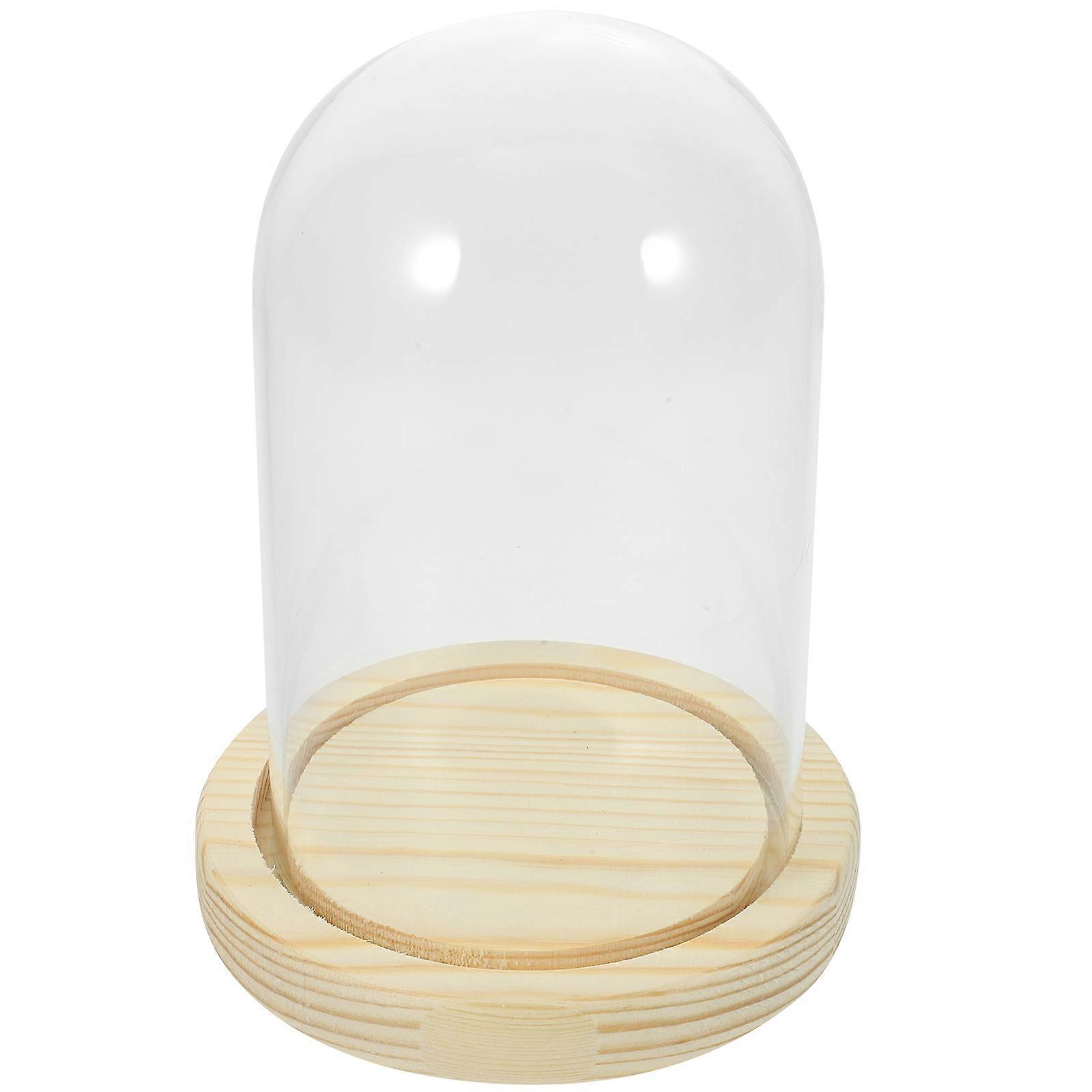 Flower Dome Glass Case For Display Figures Square Base Multi Color Indoor Use 15X9CM 1Pcs