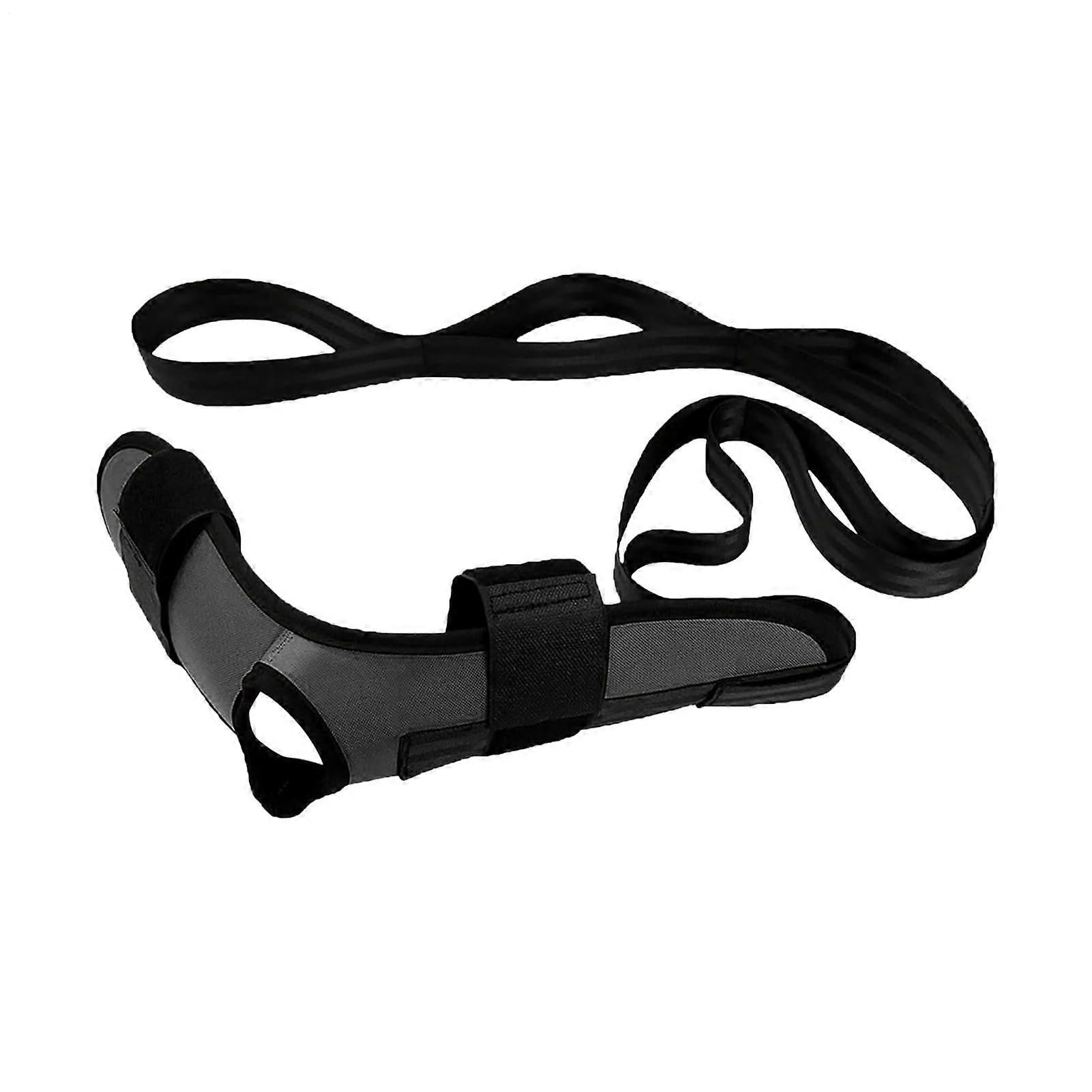 Stretch Strap Nylon Flexibility Training Band With Multiple Loops Leg Hamstring Stretcher, Black 1Pack For Yoga Pilates