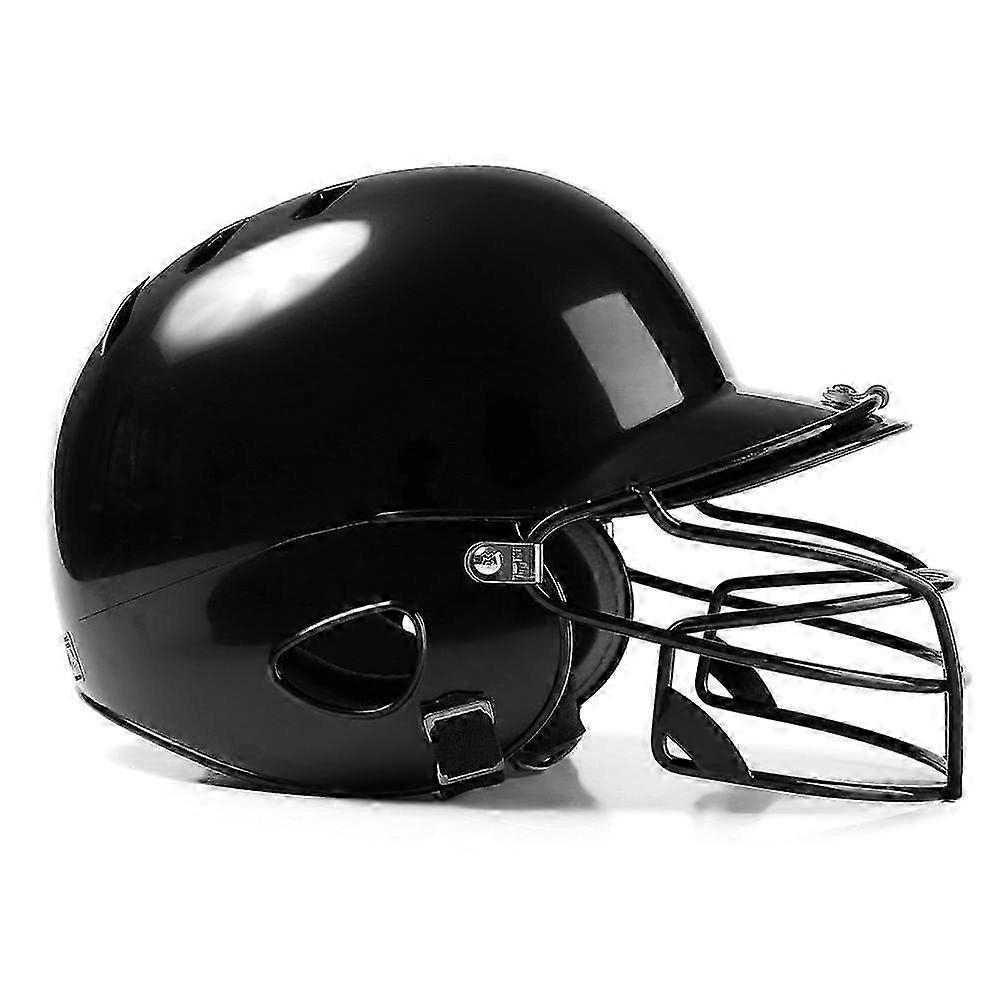 Youth Baseball Helmet With Face Guard, Softball Batting Helmet, Black, Dual Density Foam, High Impact Resistant Shell for Teens and Adults