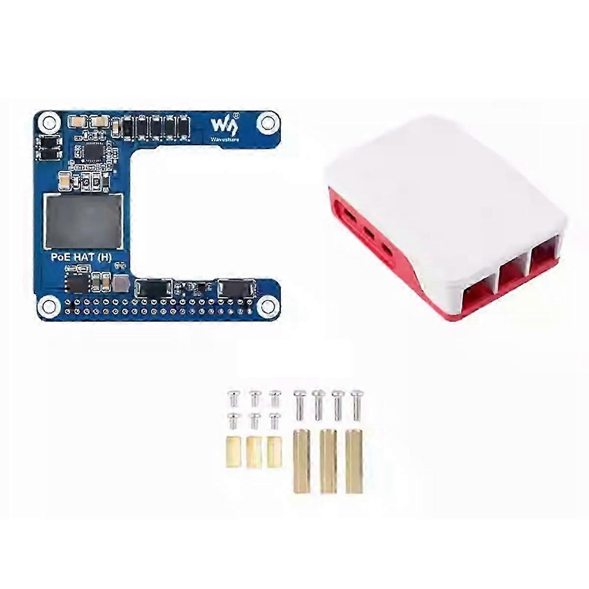 for 5/CM5 PoE HAT Power over Ethernet HAT(H) 5V 5A Support 802.3af/At with Case for RPI 5/CM5