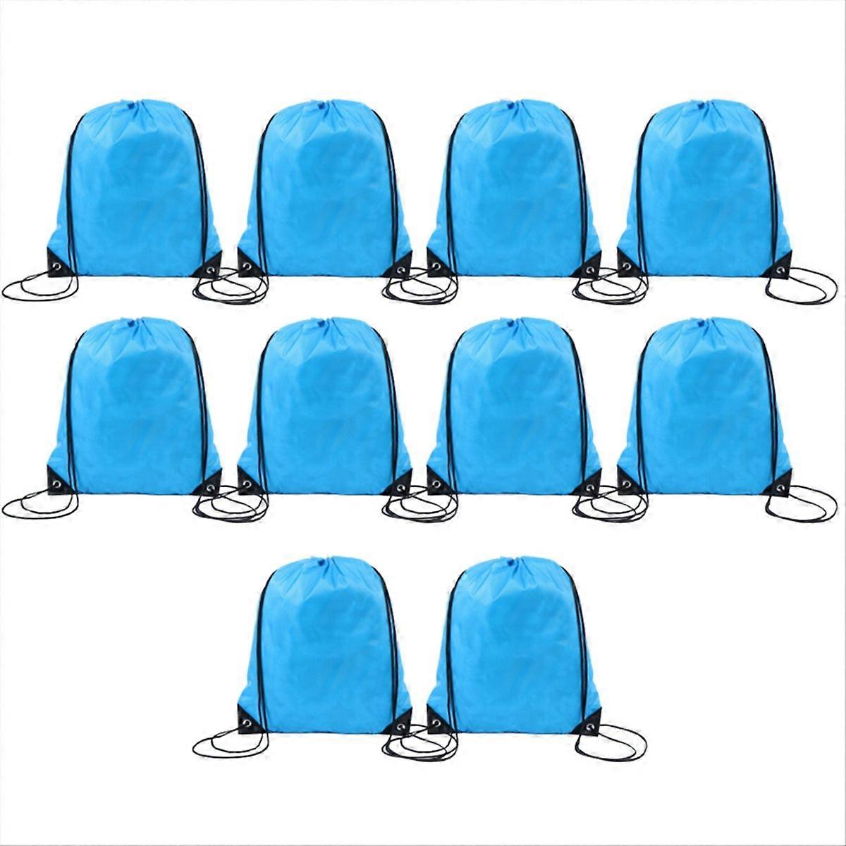 Polyester Drawstring Bag Sports Marathon Drawstring Bag Blue