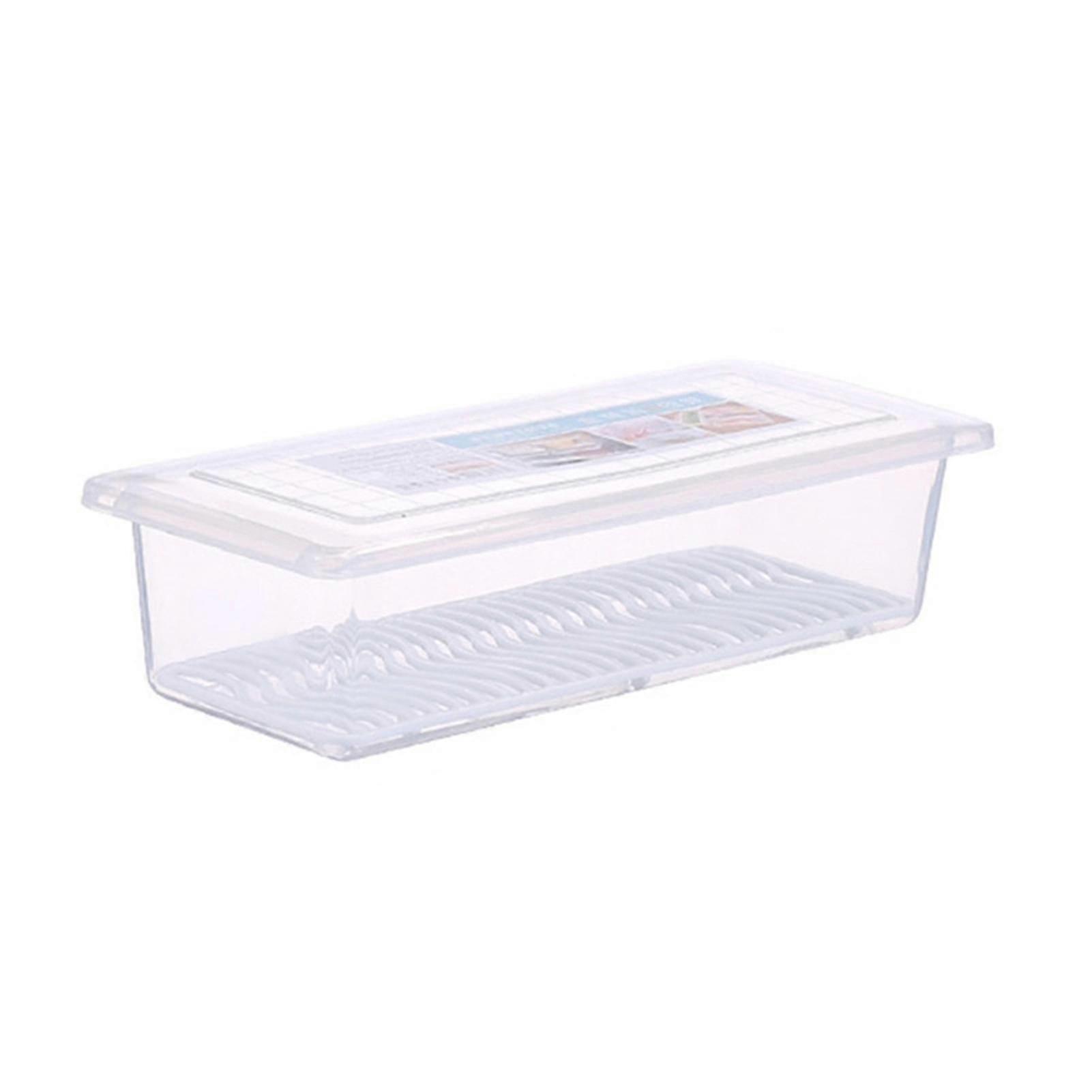 Freezer Food Container Bins With Cover Refrigerator Stackable Kitchen Pantry Cabinet Storage Box