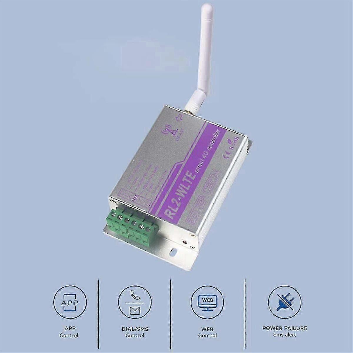 RL2 4G Smart Controller Relay Switch Timer SMS App Remote Control Home Appliance Door Gate Opener Controller-EU Plug
