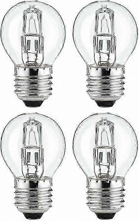 E27 Warm White Dimmable Halogen Bulb, 4-Pack, 28W (40W Equivalent), Clear Golf Ball Design