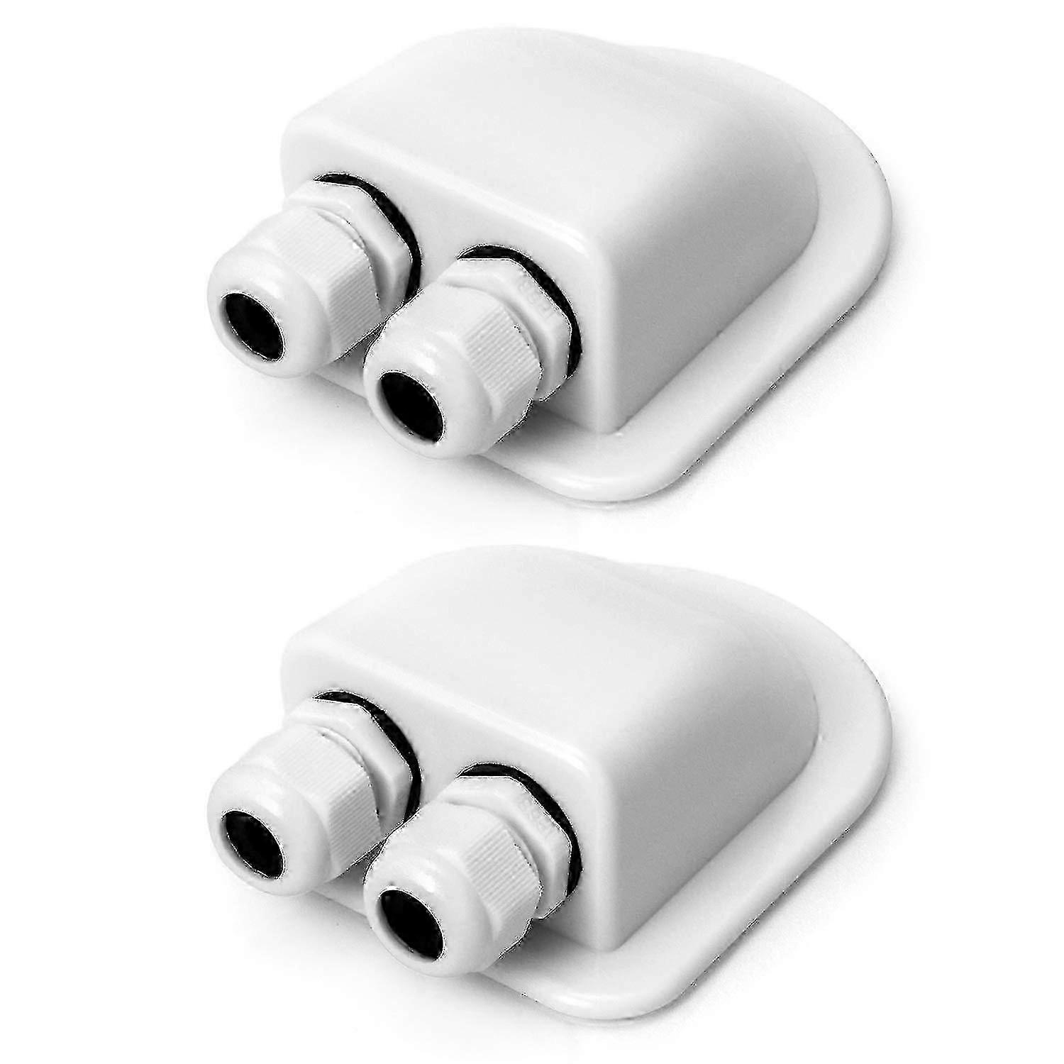 2Pcs IP68 Waterproof Solar Cable Gland Box for Caravan - Double Cable Entry, Weatherproof