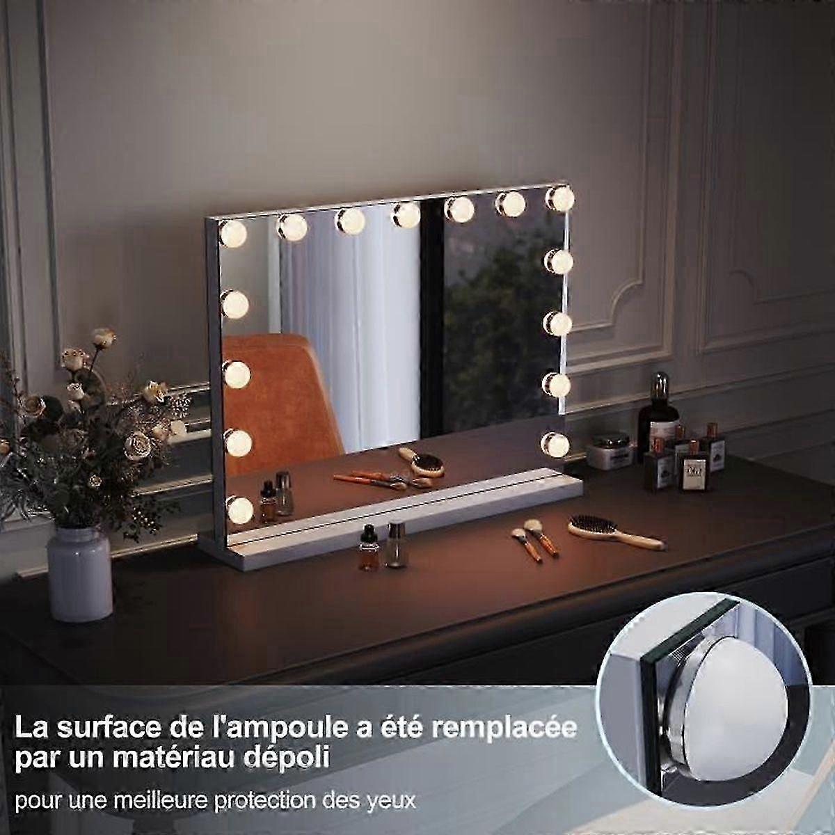 Hollywood LED Bulb, Lighted Vanity Mirror, Dimmable, 3 Color Lighting Modes (Light Only, No Mirror)