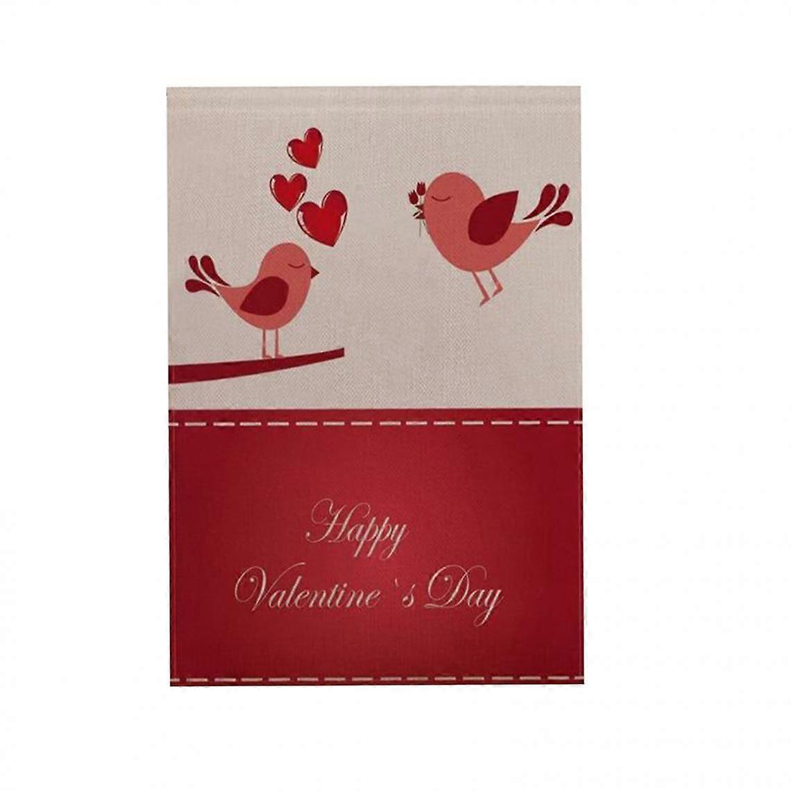 リネン生地両面ガーデンフラッグバレンタインデーバナースタイルD