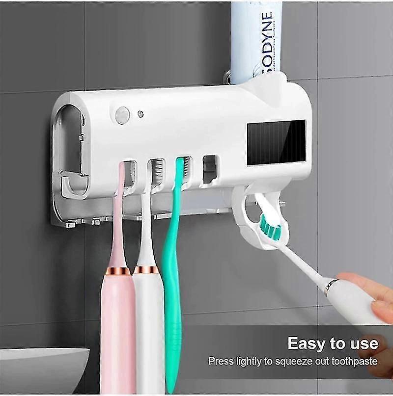 Smart Toothbrush Holder Wall Mounted Rechargeable Toothbrush Organizer with 4 Slots Automatic* @BUGU
