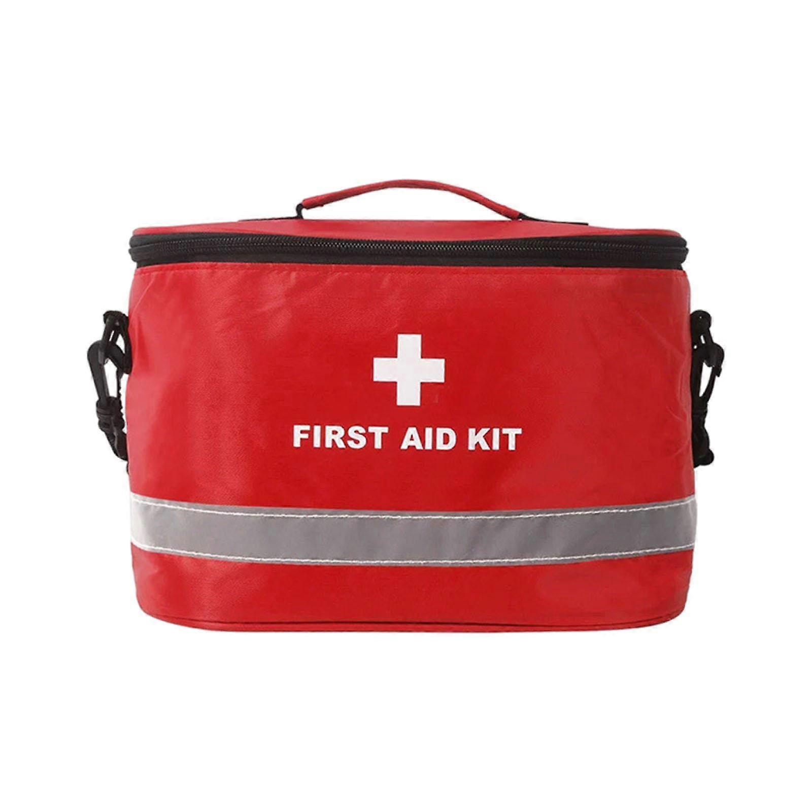 Empty First Aid Bag Multifunctional Red Storage Pouch for Camping Car Travel