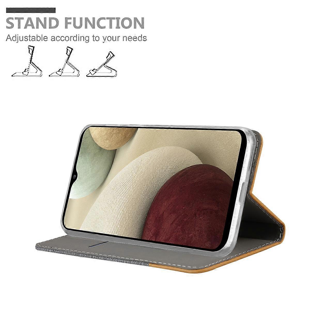 Samsung Galaxy A12 / M12 Προστατευτική θήκη - σε λειτουργία εμφάνισης και στάσης τζιν