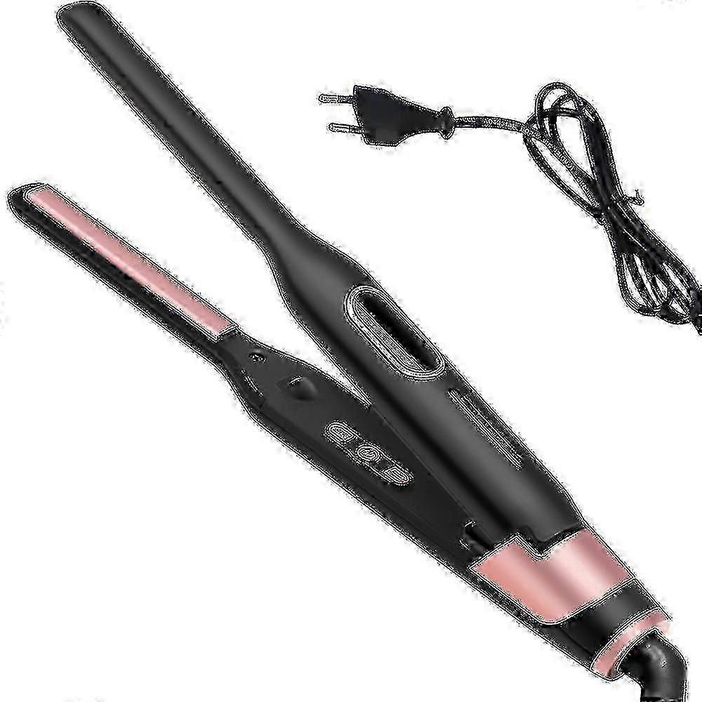 Kipozi 0.3 Inch Titanium Flat Iron for Short Hair Pixiecut with Variable Temperature Dual Voltage