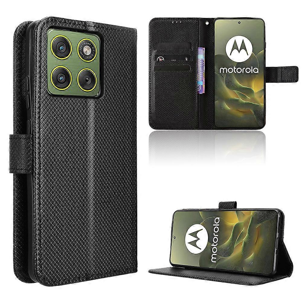 Compatible For Motorola Edge 70 5G Leather Wallet Case with Strap Diamond Texture Phone Cover
