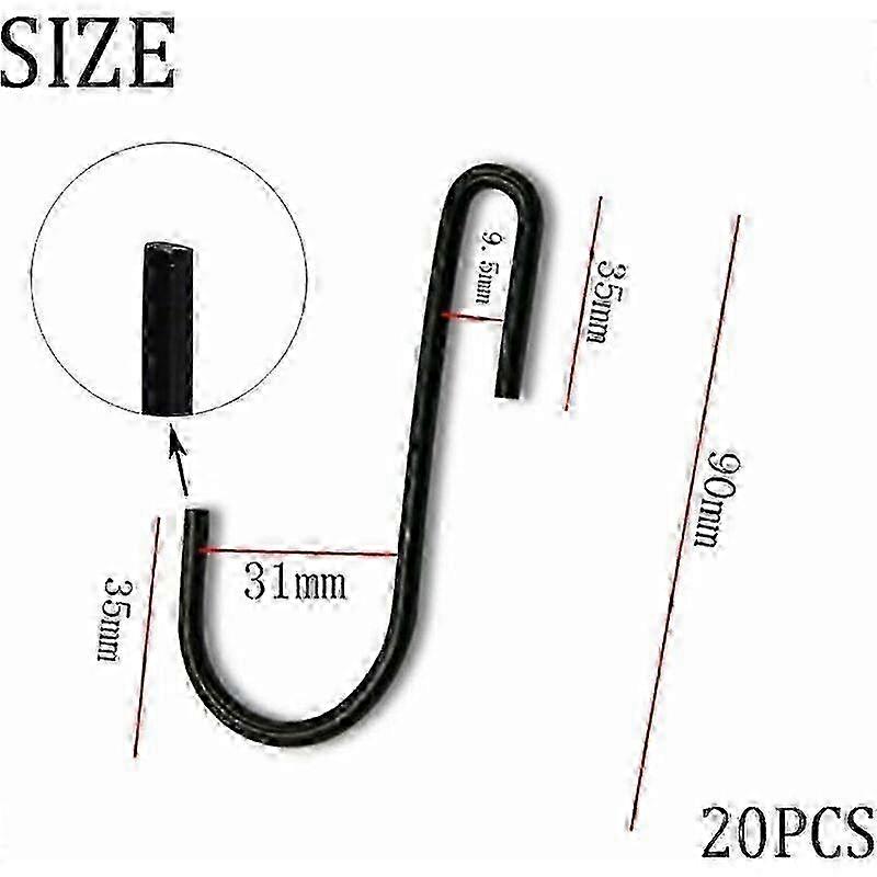 Metal Iron Hanger S Hooks - Black, Versatile for Indoor & Outdoor Use, Organize with These Practical Hooks on Any Rack or Shelf - Best Seller 2025