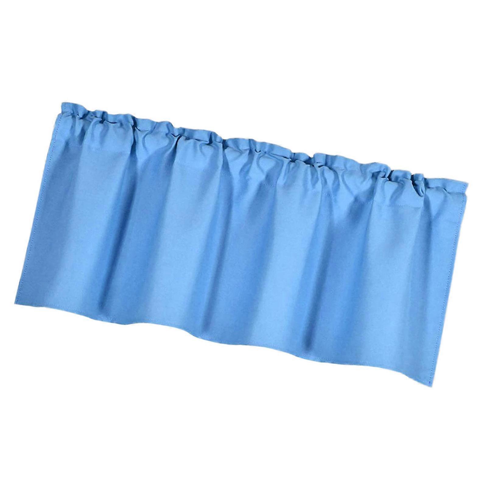 Light Blocking Window Curtain Short Valance Drape Rod Pocket Top For Peaceful Sleep Environment Enhances Homes Aesthetic  Sky Blue