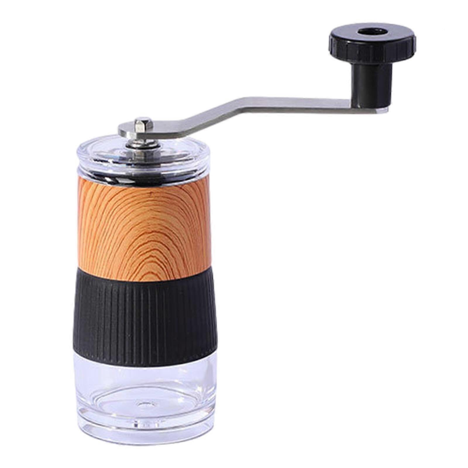 Manual Coffee Grinder with Adjustable Burr for Home Office Picnic Use, Wooden Hand Crank Mill