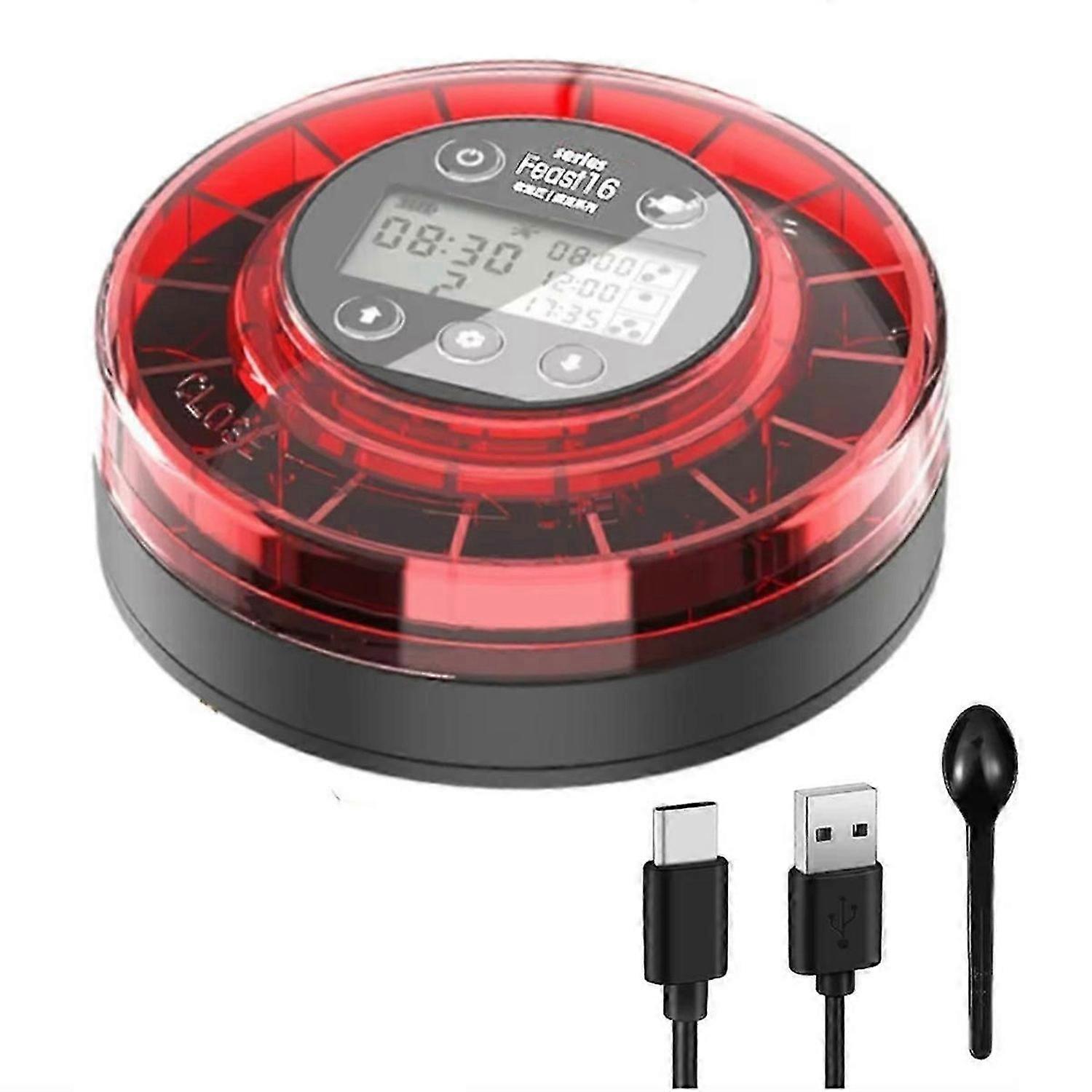 Aquarium Automatic Fish Feeder Automatic Food Dispenser with Rechargeable Feeder with USB Cable LCD