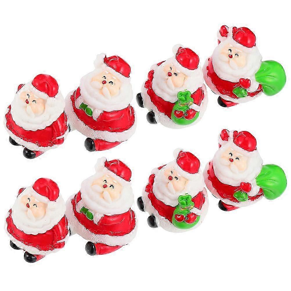 Adorable Miniature Figurines 8Pcs Christmas Decor Crafted From Durable Resin Suitable For Creating DIY Micro Landscapes