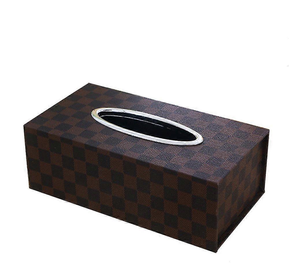 PU Leather Rectangular Tissue Box Holder for Home Office Car Hotel Desk Décor (Style 8)