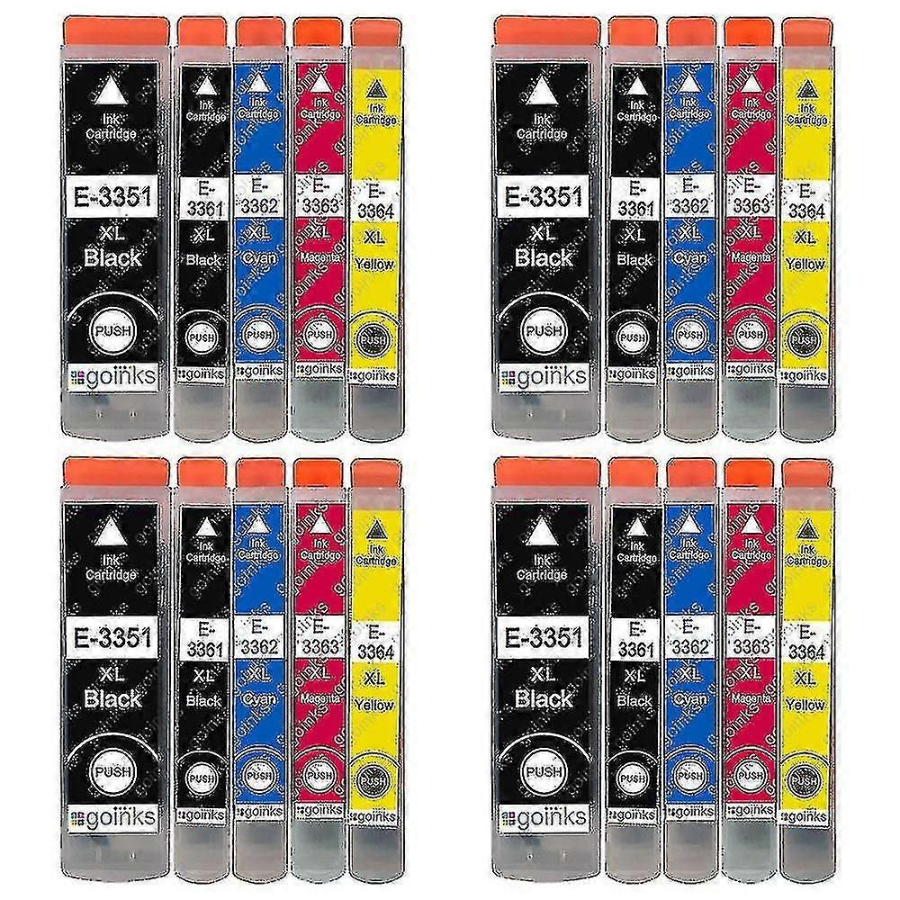 1 Set Of 5 Ink Cartridges To Replace Epson T3357 (33xl Series) Compatible/non-oem From Go Inks (20 Inks)