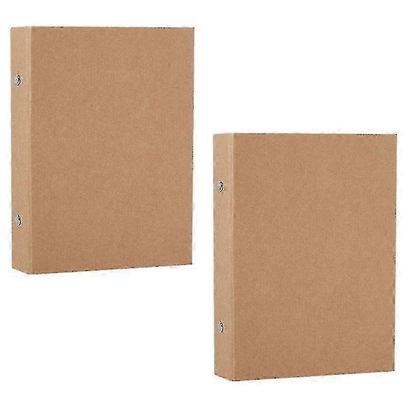 2Pcs A5 Refillable Ring Binder,A5 Kraft Paper Binder Tray with 2 Rings To Add Loose Sheets,A5 Kraft