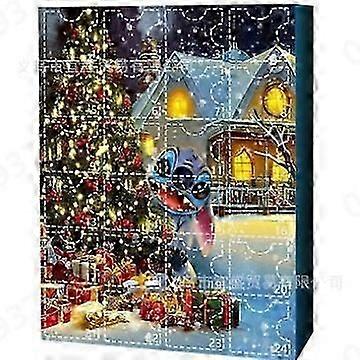 Stitch 24-Day Xmas Countdown Calendar (2025)  24pcs Cute Cartoon Figurines, Surprise Blind Box Gifts