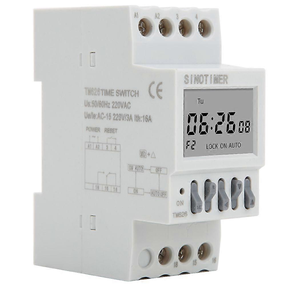 TM626 Power Switch Timer Smart Timer Switch Time Control Relæ Din Rail Mount AC220V