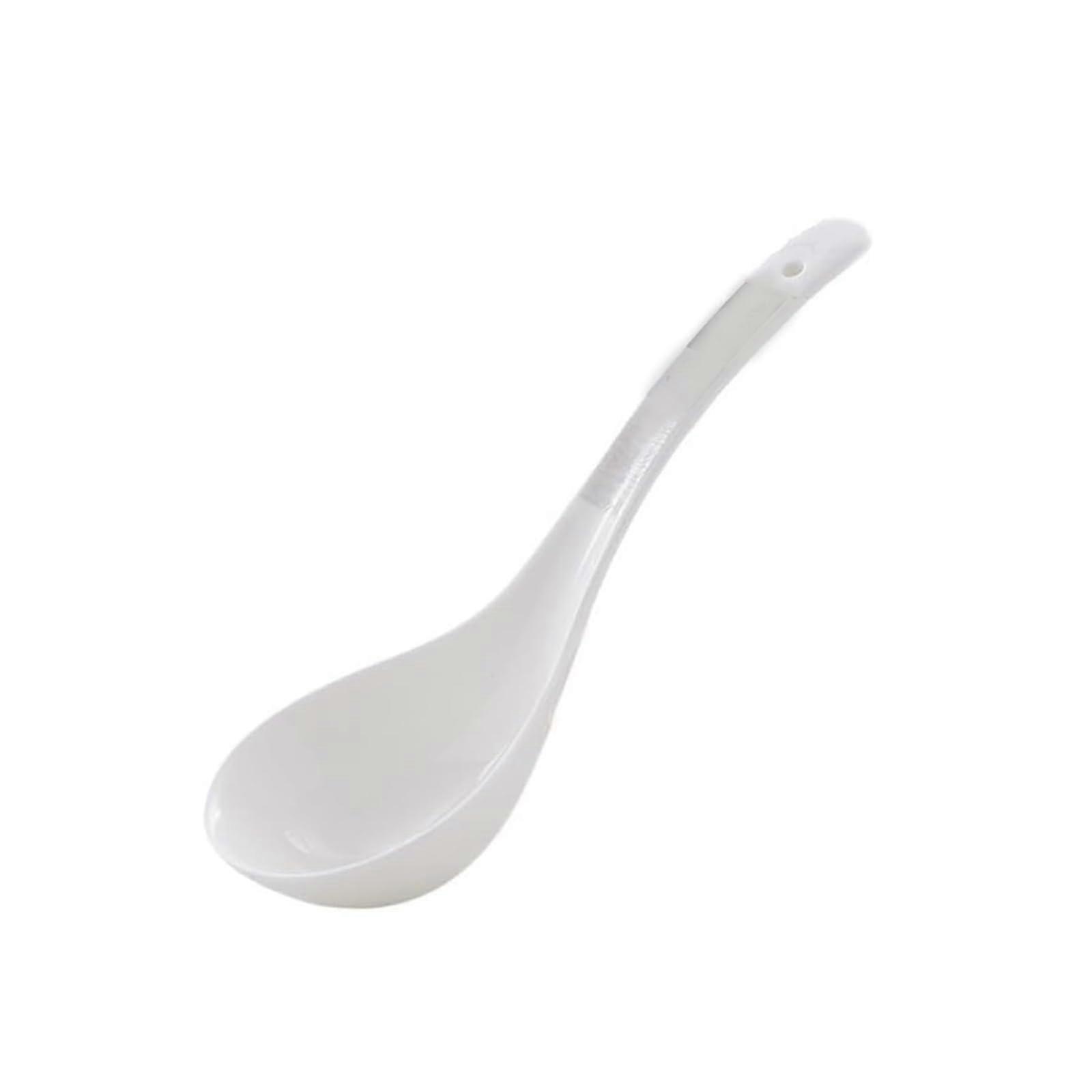 Ceramic Soup Ladle with Long HeatResistant Handle for Hot Soup and Noodles, Dishwasher Safe