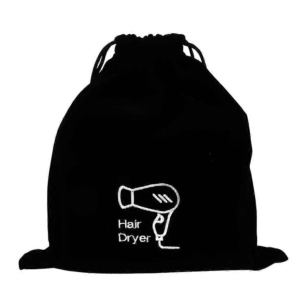 Hair Dryer Travel Bag with Drawstring Closure, Compact Storage for Styling Tools and Brushes, Black