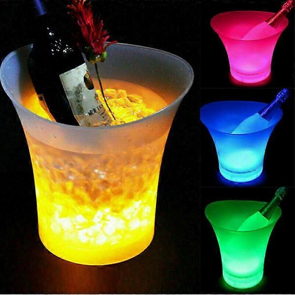 5L LED Ice Bucket Table Light Color Changing Wine Beverage Cooler
