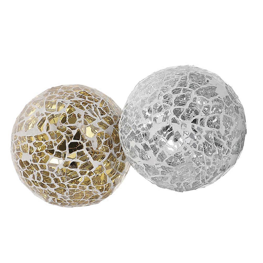 Assorted Mosaic Balls for Home Decor with Unique Round Design and Craftsmanship 2 Pieces