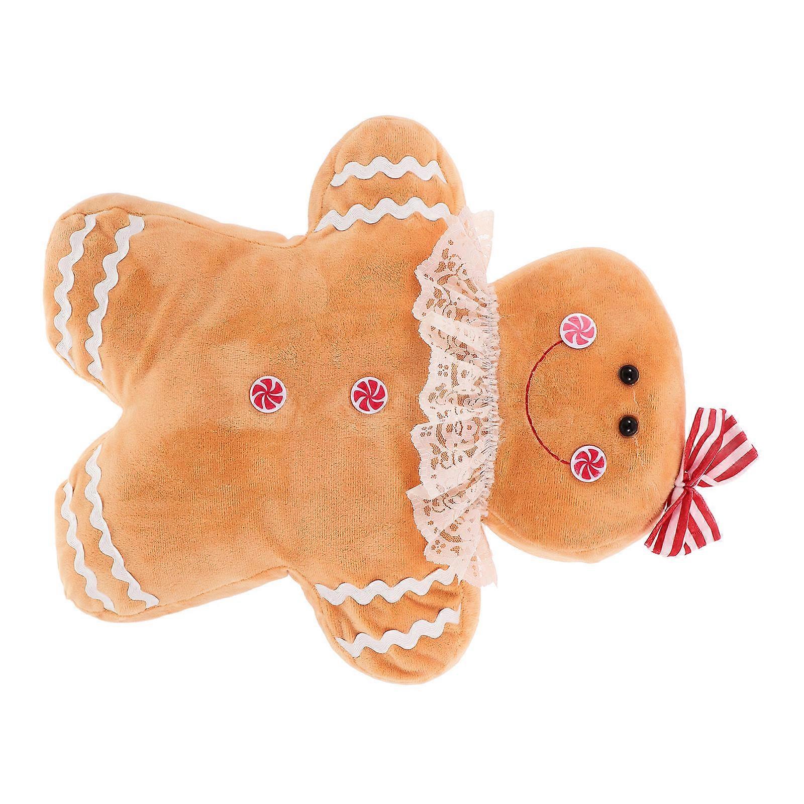 Window Display Decor Gingerbread Man Shaped Pillow Multi-Colored 46.00X36.00X10.00CM Craftsmanship 1Pcs