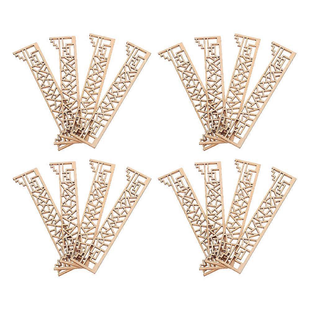 Architecture Model Kit for Creative Crafting 16Pcs Wood Appliques