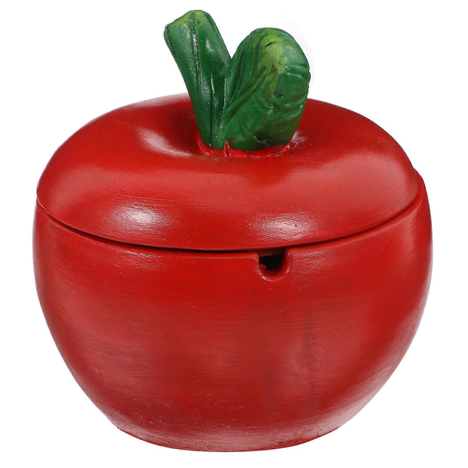 Apple Shaped Ceramic Ashtray with Lid for Clean Smoking