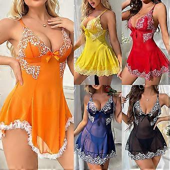 Lencería sexy para mujer Ropa de dormir Babydoll Ropa interior Vestido de encaje Ropa de dormir de tanga