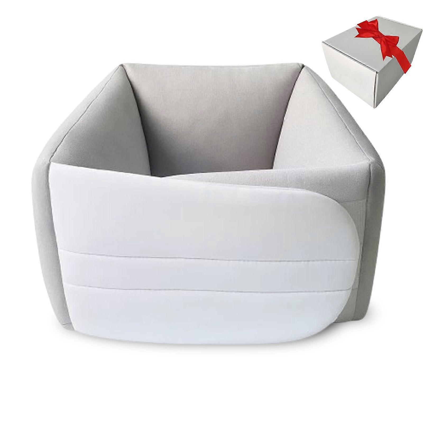 Lumbar Support Pillow with 360° Wraparound Support, Ergonomic Back Cushion for Sleeping, Office and Car (Gray)