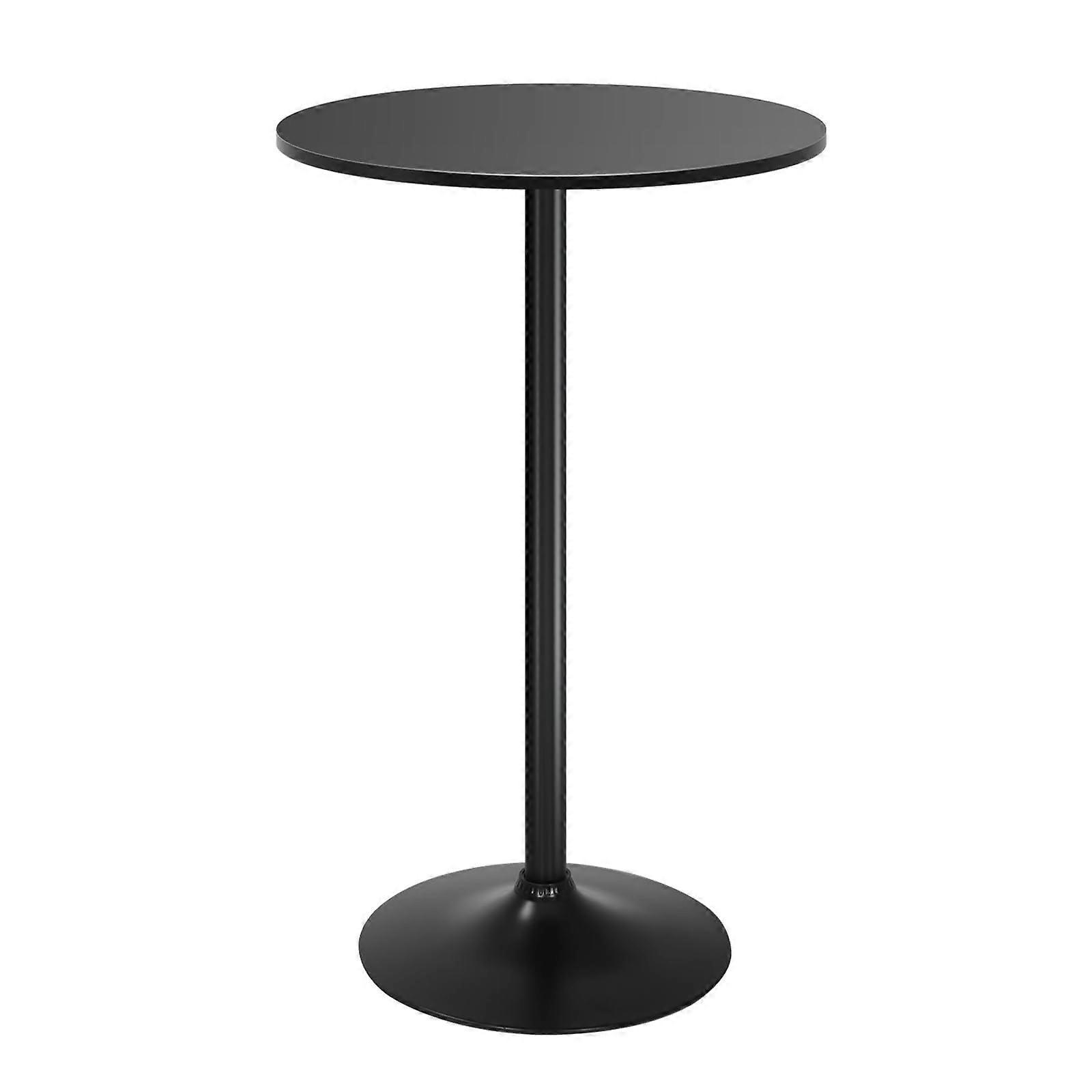 Round Cocktail Bar Table 40' Height with Solid  and Stable Metal Base for Home Bistro Cafe Black