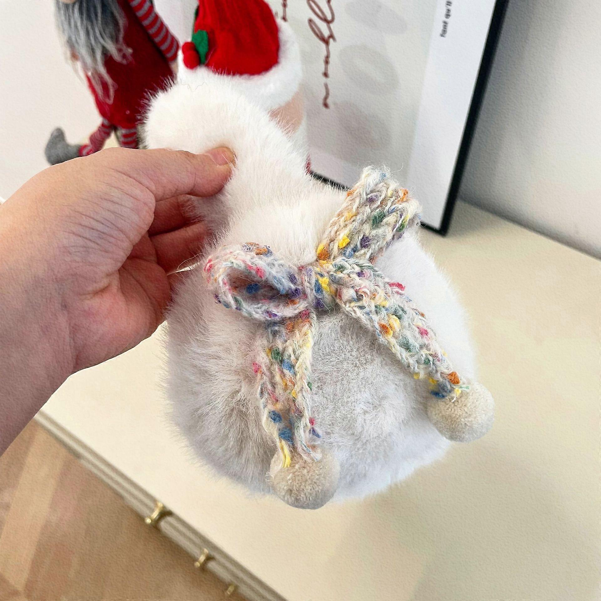 Anjj �C cache-oreilles innovants et mignons pour femmes, tendance, luxueux, exquis, en peluche douce, pour l'ext��rieur, cadeaux de no?l chaud