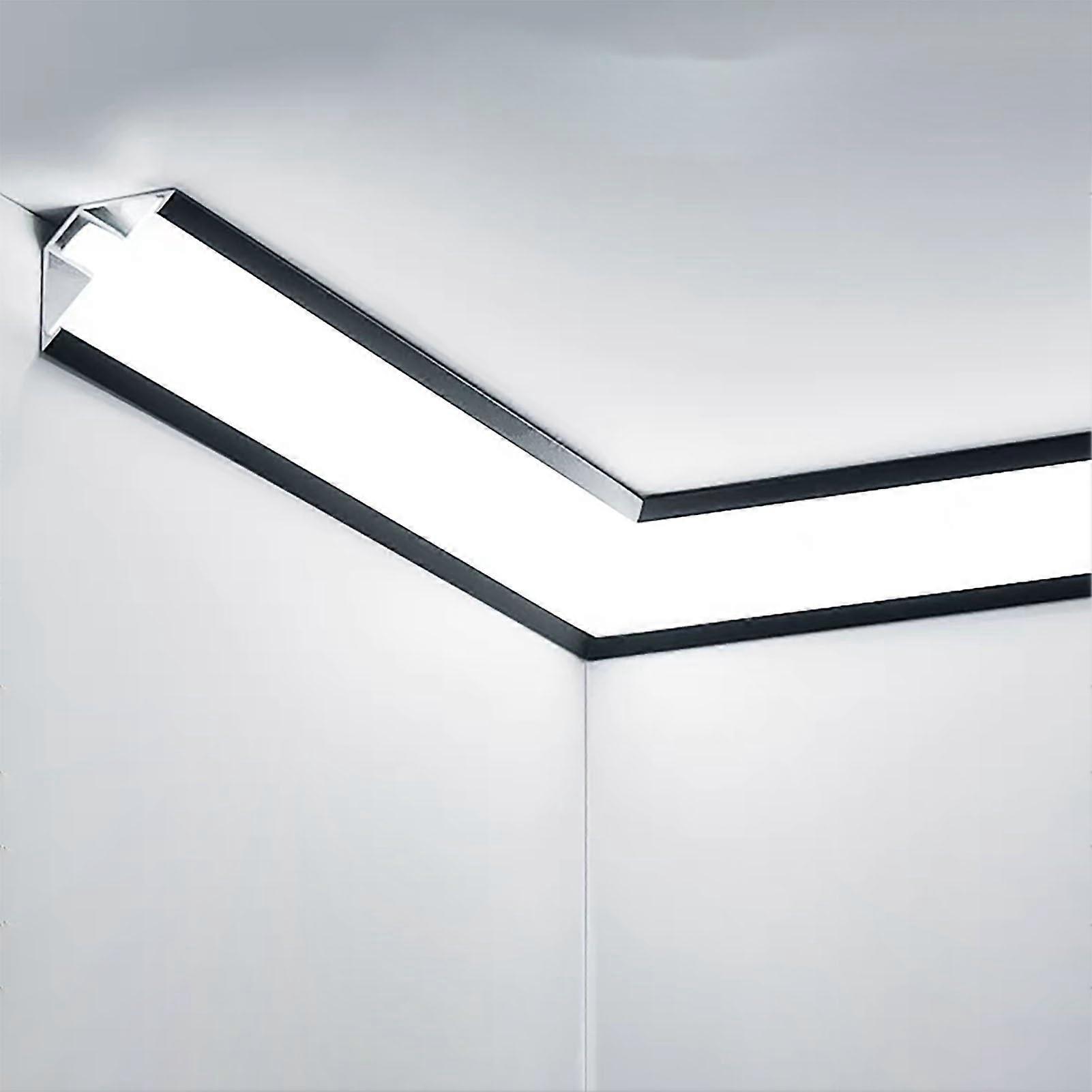 Black LED Aluminum Channel V Shape Diffuser for LED Strip, Corner Lighting, Crown Molding Trim