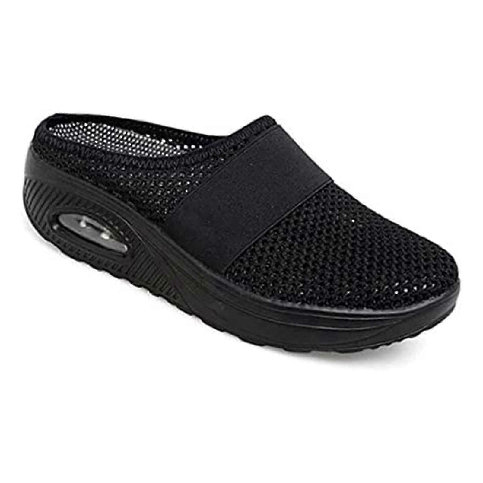 Women's Slip-On Walking Shoes with Breathable Mesh Upper and Cushioned Sole Lightweight Comfortable Platform Sneakers
