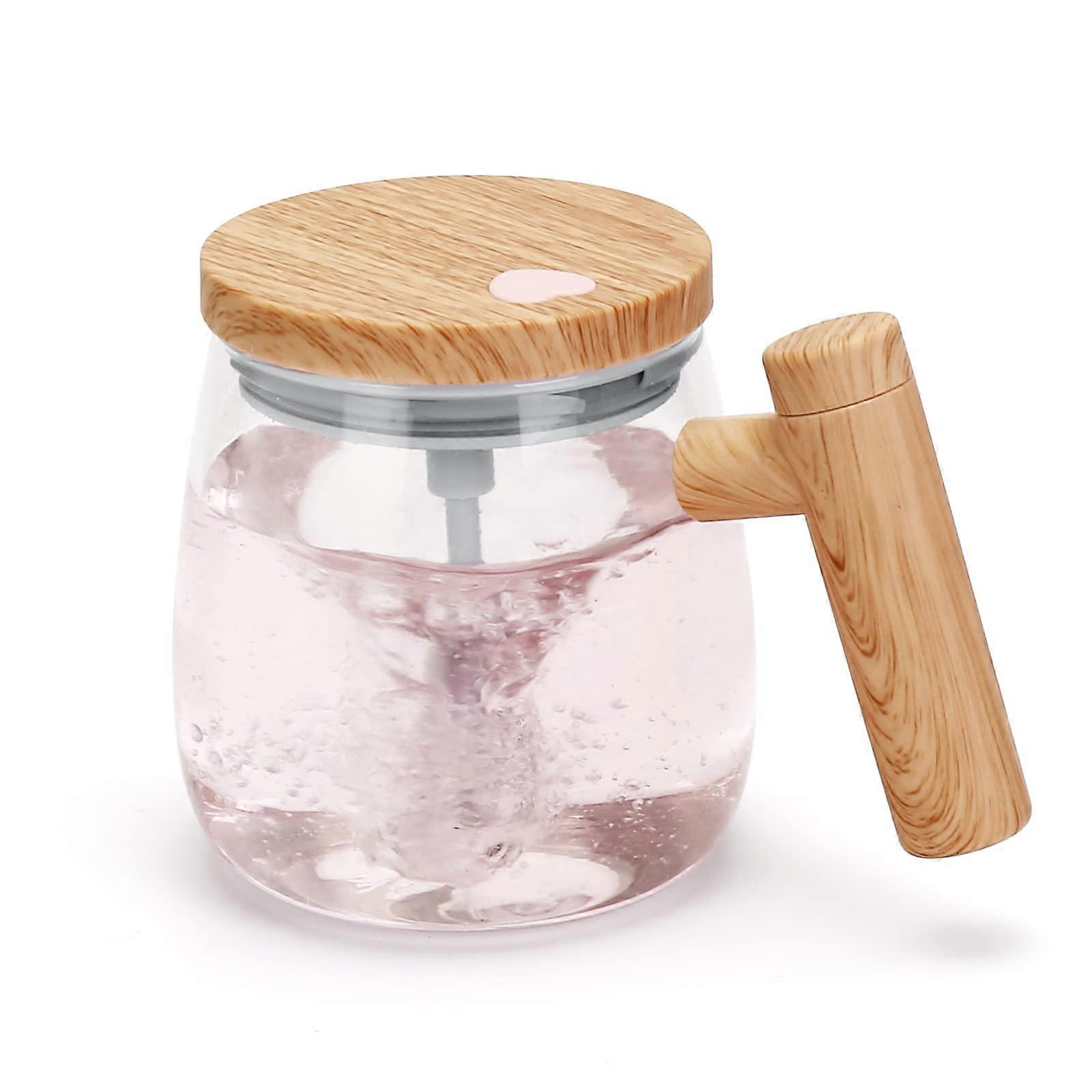 Self Stirring Mug 400ml Glass Automatic Mixing Cup with Lid and Handle for Coffee Milk Powder