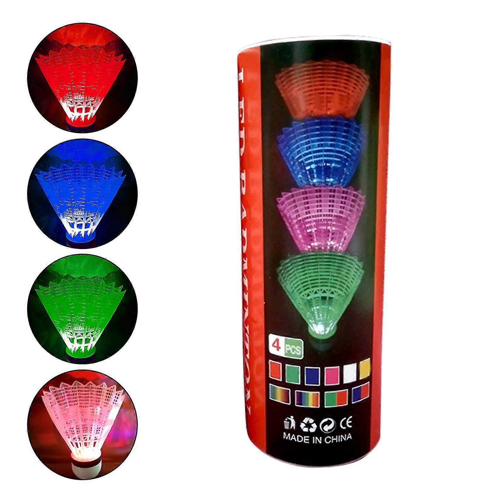 4pcs/set Badminton Shuttlecocks Closely Arranged Stable Flying Head Full Round High Speed Led Badminton Balls For Backyards