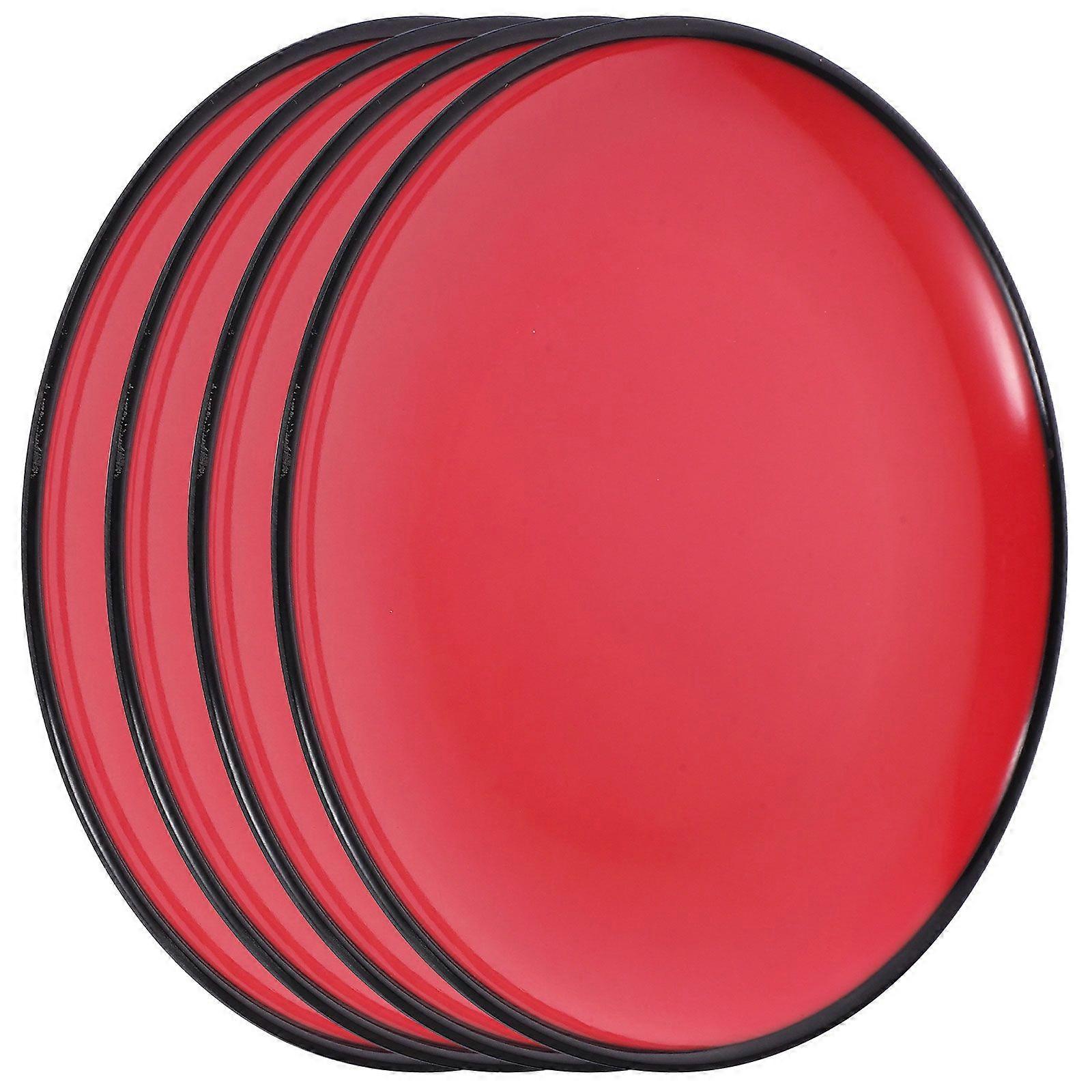 4Pcs Melamine Dinner Plate Round Fruit Vegetable Plate Food Serving Dish Kitchen Dinnerware