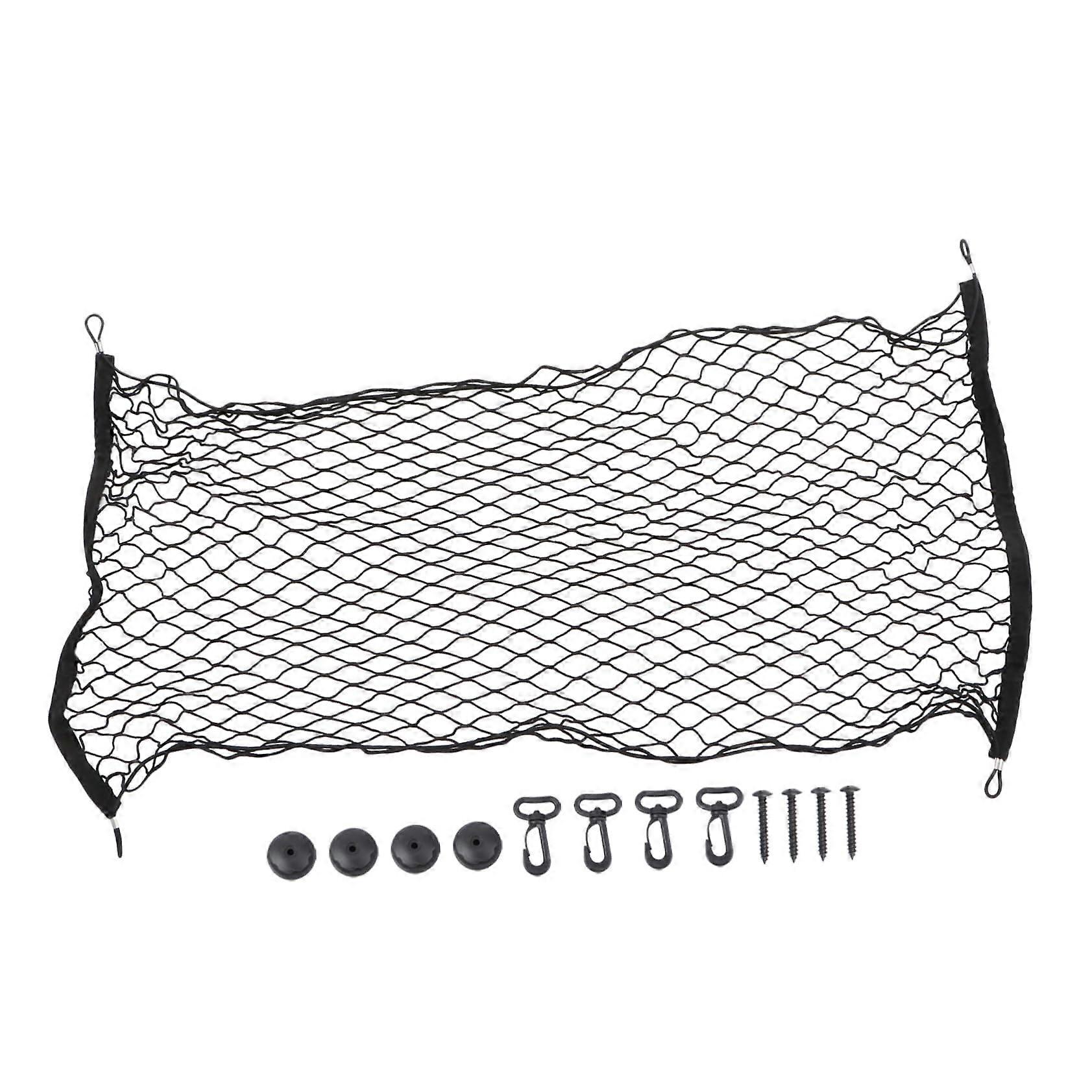 Car Trunk Cargo Net 110x40cm Double Layer Mesh Organizer Bag Large Capacity Easy Installation