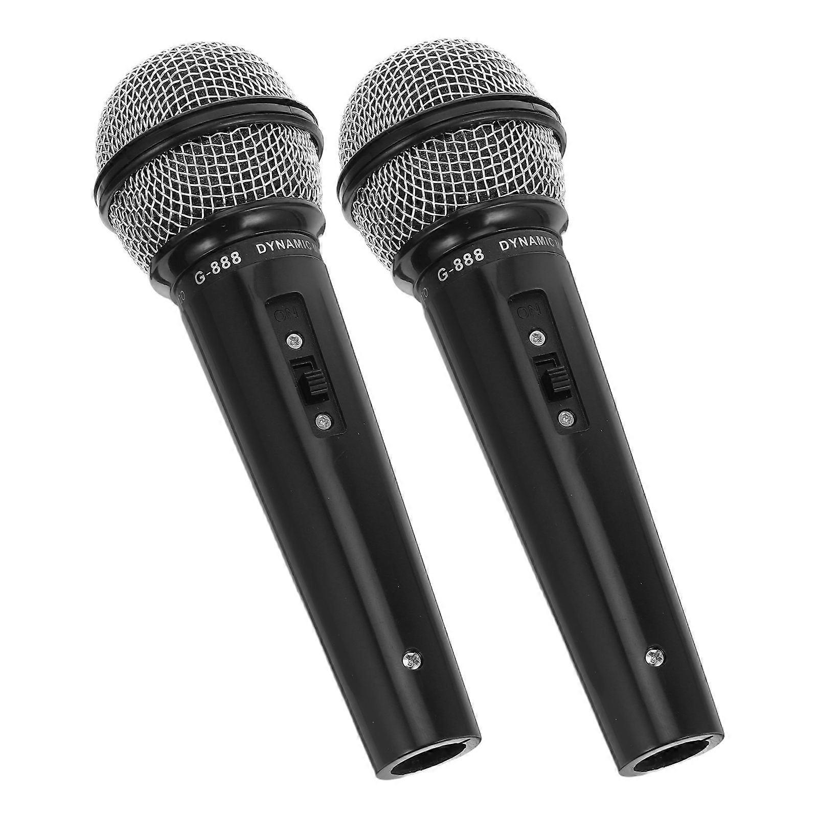 Pretend Play Toy Simulation Microphone Models for Kids 2Pcs Black