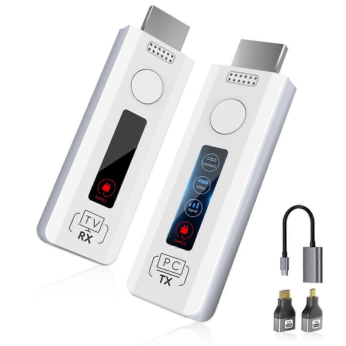 Wireless -Compatible Transmitter and Receiver: Plug & Play Portable Wireless Extender Kit Support 2.4/5G, 4K Decode