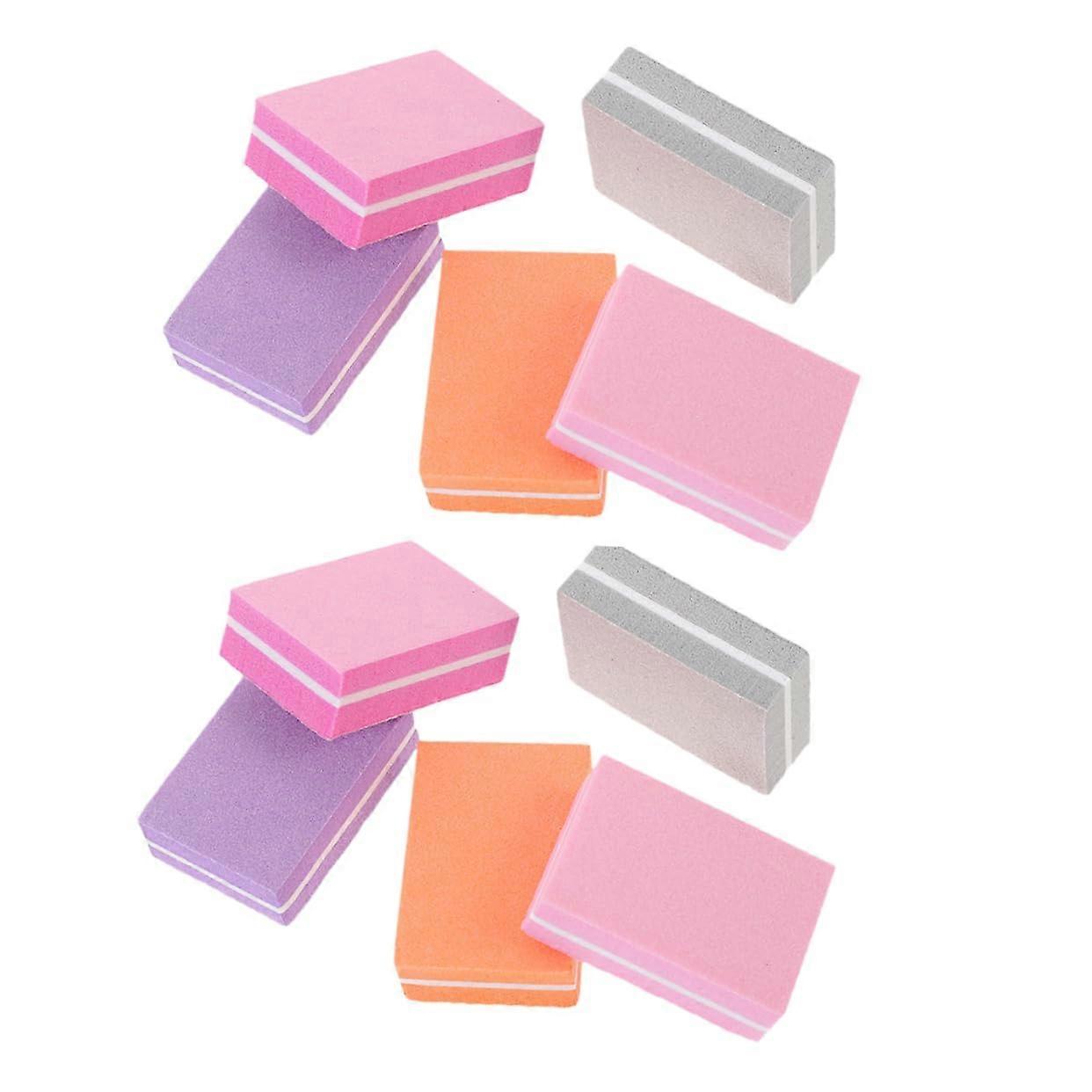 100pcs DoubleSided Nail File and Soft Sponge Buffer Block for Manicure, Mixed Colors
