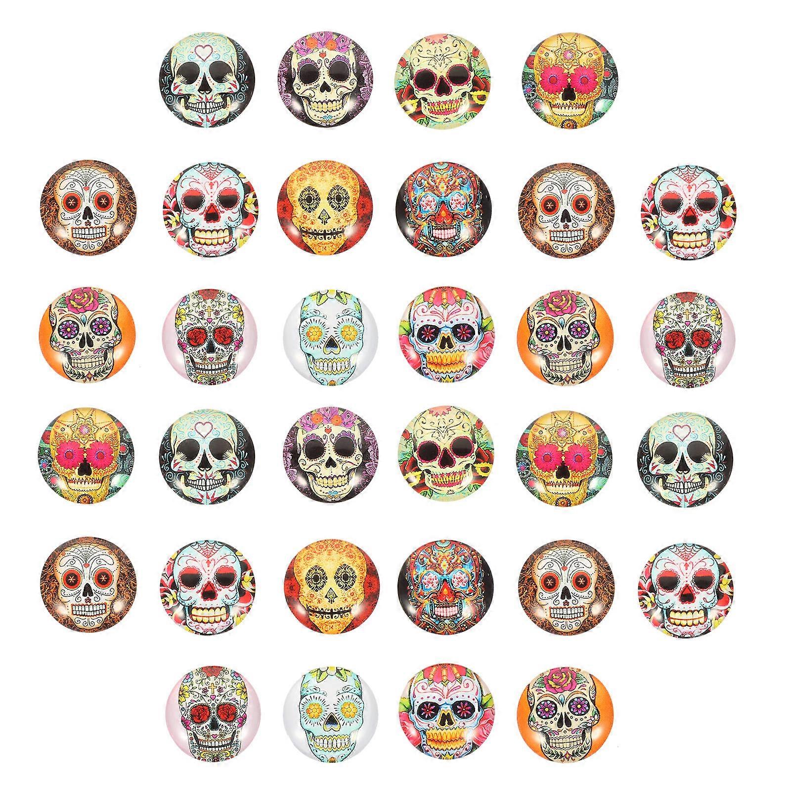 Skull Pattern Glass Cabochons for DIY Crafts 300Pcs Collection