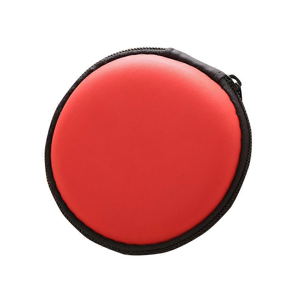 Hard Shell Earphone Case for Protection 1 Pouch Red Zipper Organizer